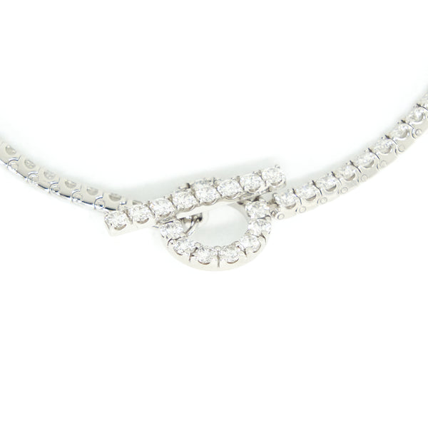 Hermes Size ST Finesse Bracelet White Gold With Diamonds