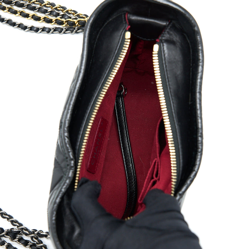Chanel Small Gabrielle Hobo Bag Calfskin Black Multicolour Hardware