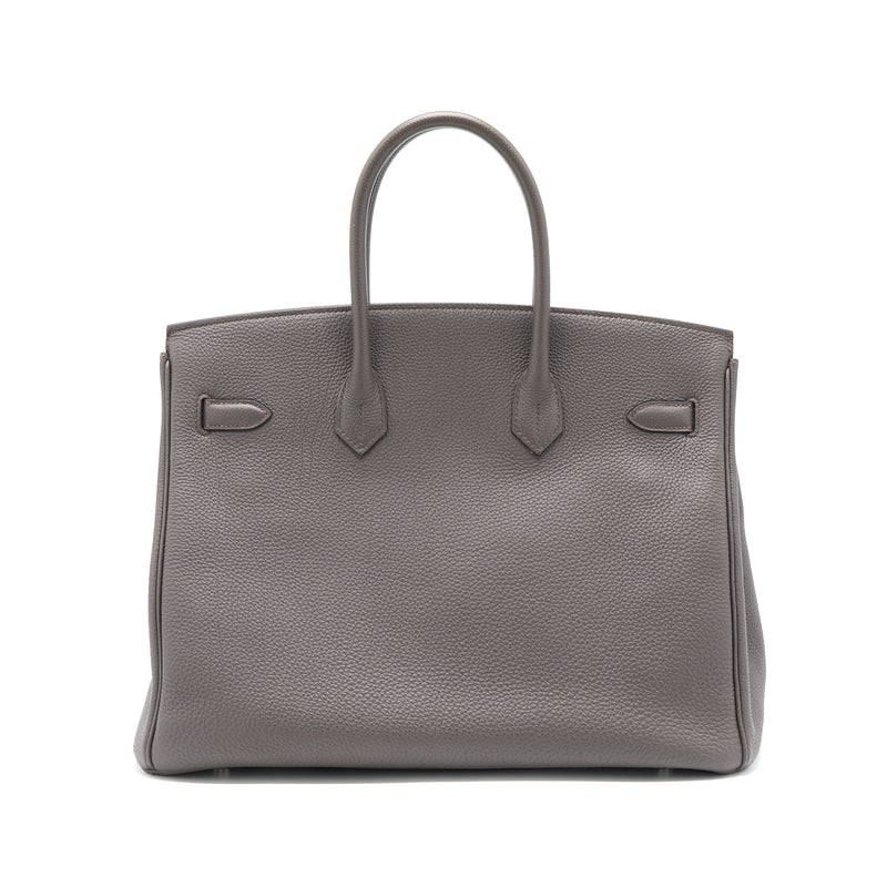 Hermes Birkin 35 Togo 8F Gris Etain SHW Stamp X