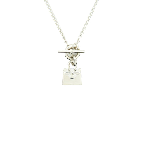 Hermes Sterling Silver Birkin Necklace