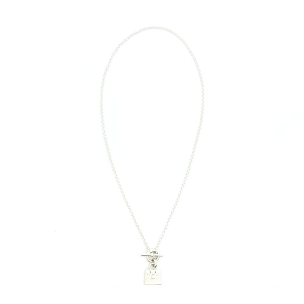 Hermes Sterling Silver Birkin Necklace