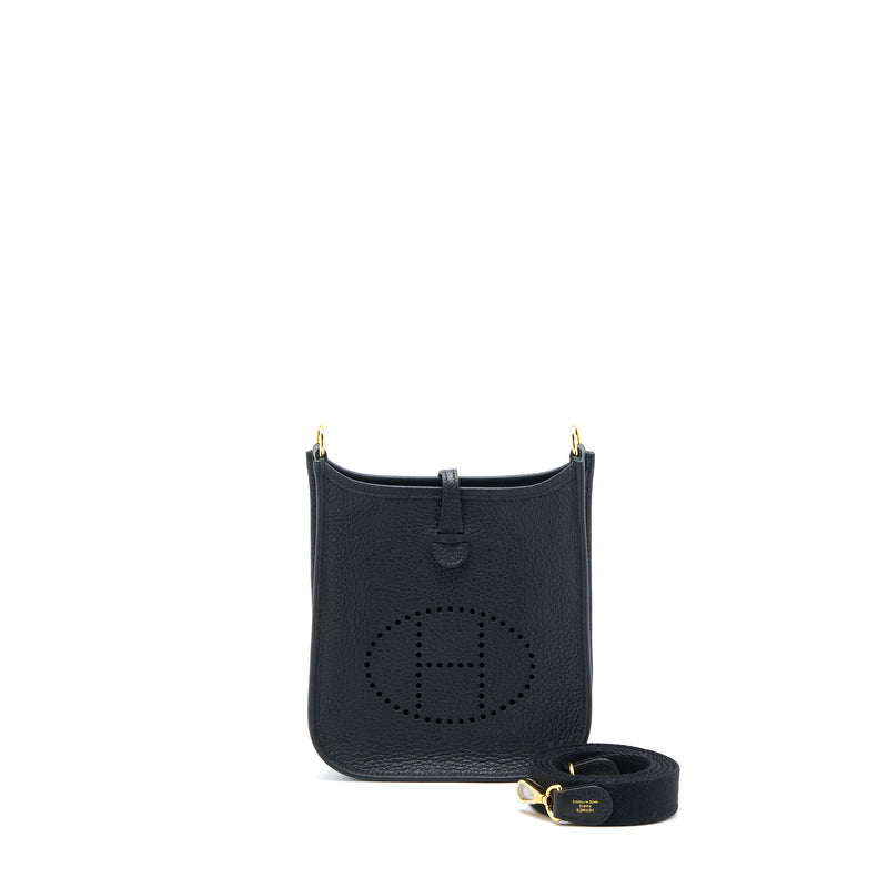 Hermes Mini Evelyne Clemence Black GHW Stamp U