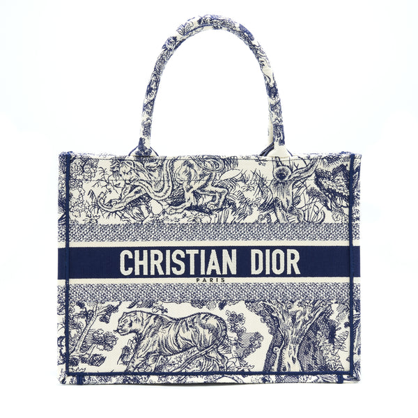 Dior Small Book Tote Toile De Jouy Navy