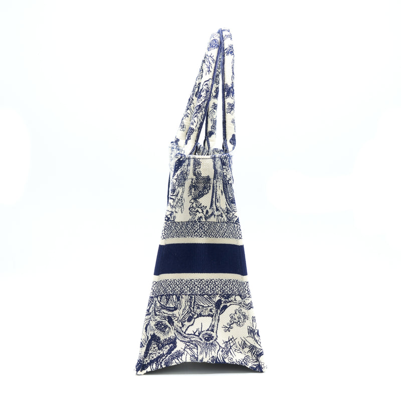 Dior Small Book Tote Toile De Jouy Navy