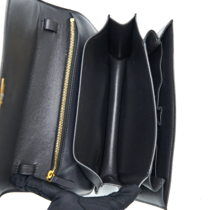Celine Medium Classic Box Calfskin Liege Anthracite GHW
