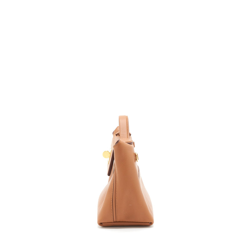 Hermes Mini 24/24 2424-21 Bag Evercolor/Swift Gold GHW Stamp Z
