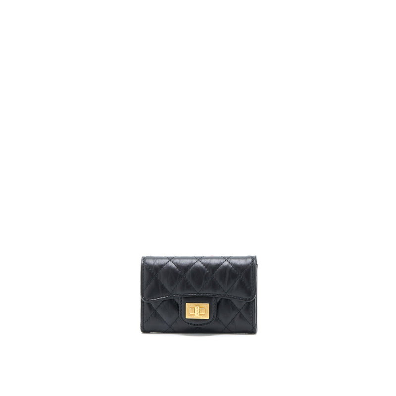 Chanel 2.55 Reissue Flap Card Holder Aged Calfskin Black GHW Microchi