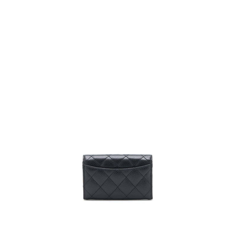 Chanel Classic Quilted Flap Card Holder Caviar Black GHW (Microchip)