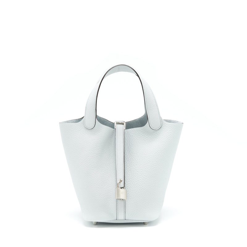 Hermes Picotin 18 Lock Bag Clemence Blue Pale SHW Stamp U