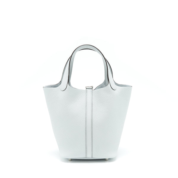 Hermes Picotin 18 Lock Bag Clemence Blue Pale SHW Stamp U