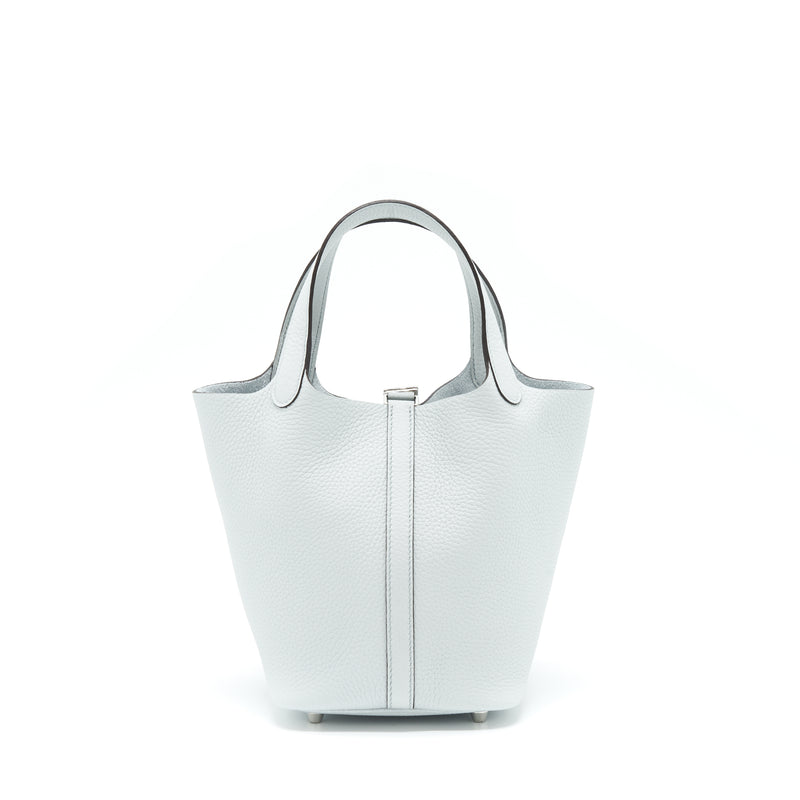Hermes Picotin 18 Lock Bag Clemence Blue Pale SHW Stamp U