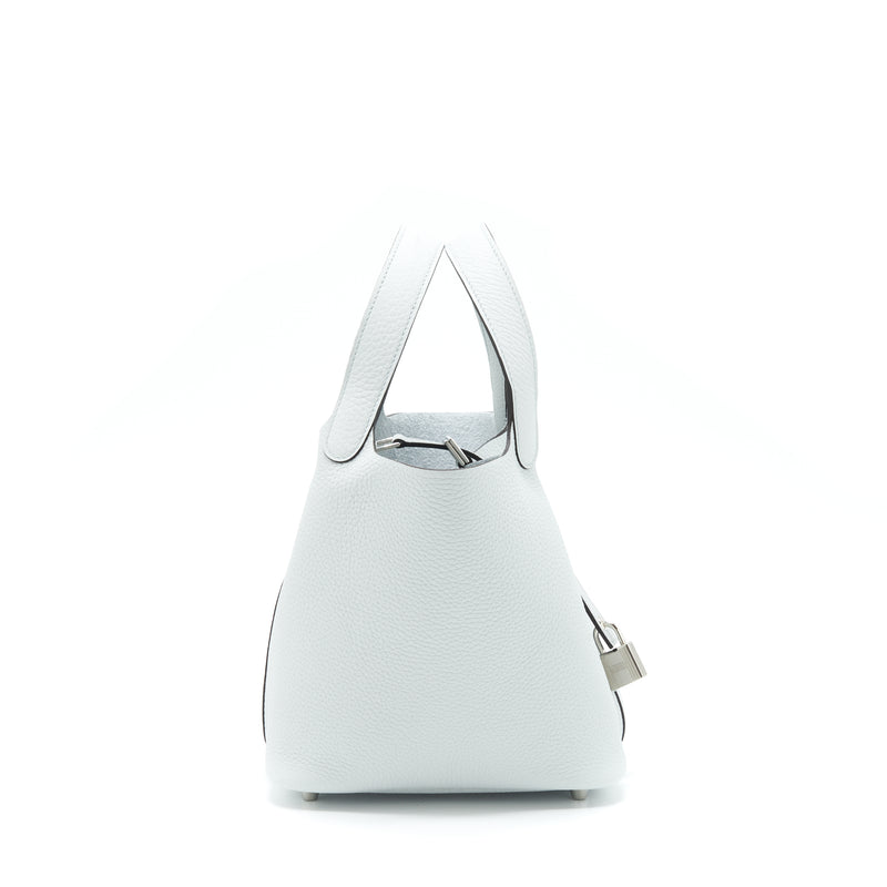 Hermes Picotin 18 Lock Bag Clemence Blue Pale SHW Stamp U