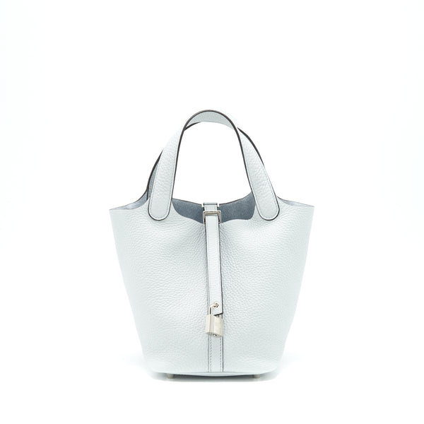 Hermes picotin 18 lock bag Blue Pale SHW Stamp Z