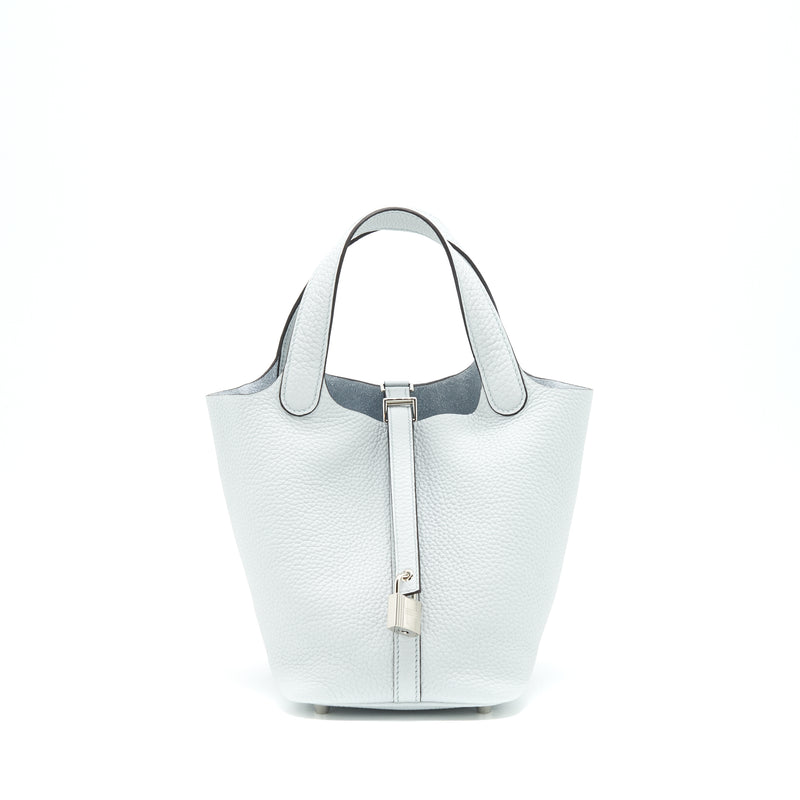Hermes picotin 18 lock bag Blue Pale SHW Stamp Z