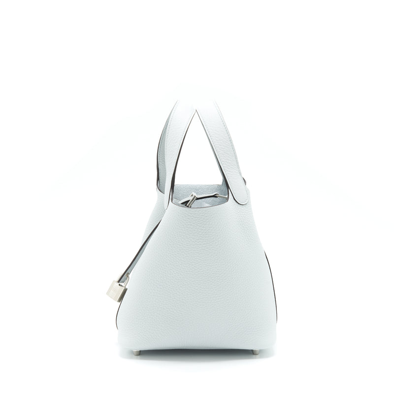 Hermes Picotin 18 Lock Bag Clemence Blue Pale SHW Stamp U