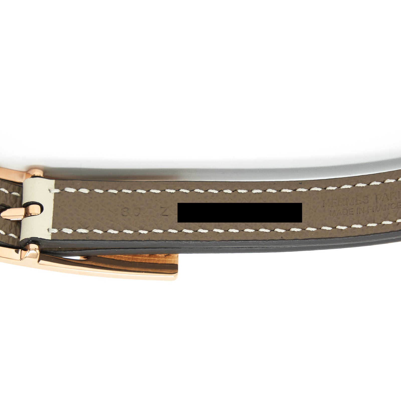 Hermes Size 80 Ceinture F Lucky 15 Swift/Epsom Nata/Etoupe RGHW