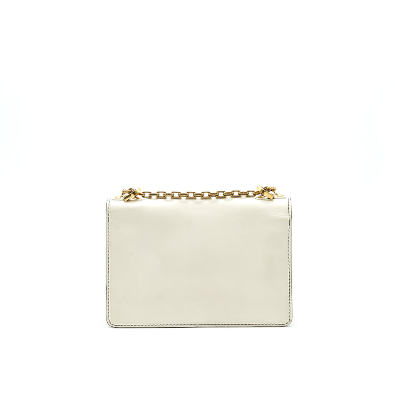 Dior J'adior Medium Flap Bag with Chain White GHW