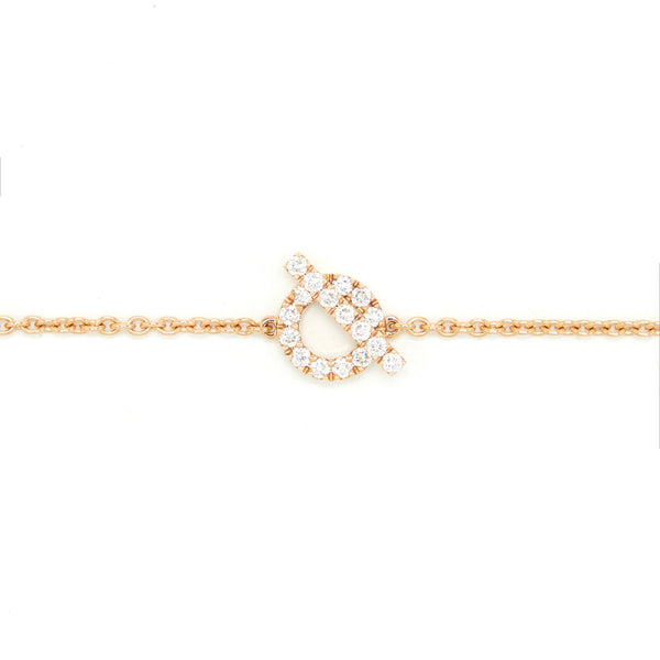 Hermes Bracelet Finesse Chaine 18K Rose gold With Diamonds