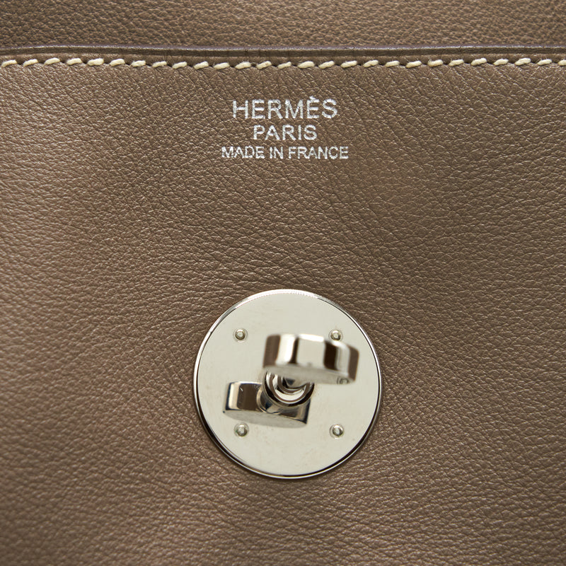 Hermes Lindy 34 Swift Etoupe SHW Stamp Square K