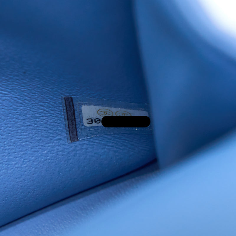 Chanel Small Classic Double Flap Bag Lambskin Blue LGHW