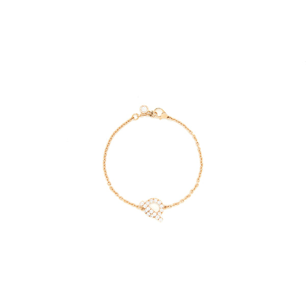 Hermes Bracelet Finesse Chaine 18K Rose gold With Diamonds
