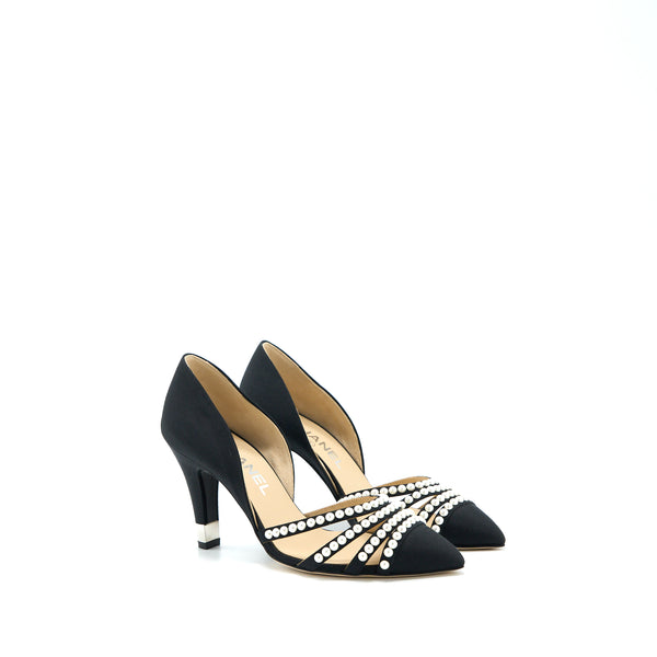 Chanel Size 36 Heels with Pearl Black/White