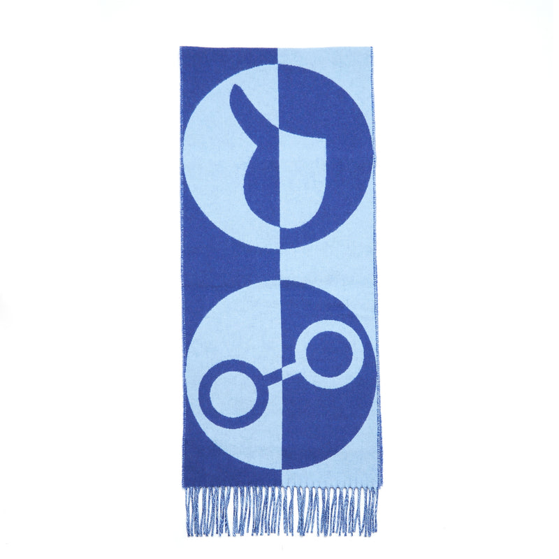 Hermes 140cm x 30cm Cashmere Casaque Charm Scarf Blue/Light Blue