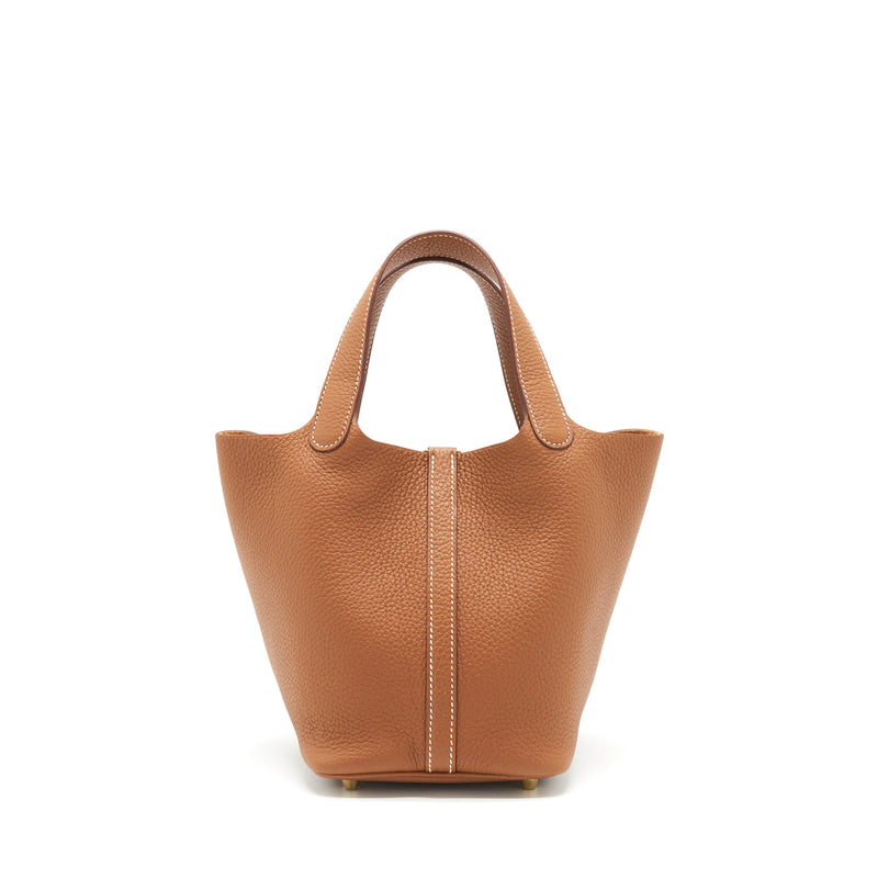 Hermes Picotin 18 Lock Bag Clemence Gold GHW Stamp Z