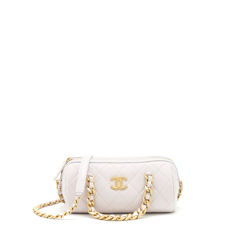 Chanel mini Bowling bag with chain light purple GHW