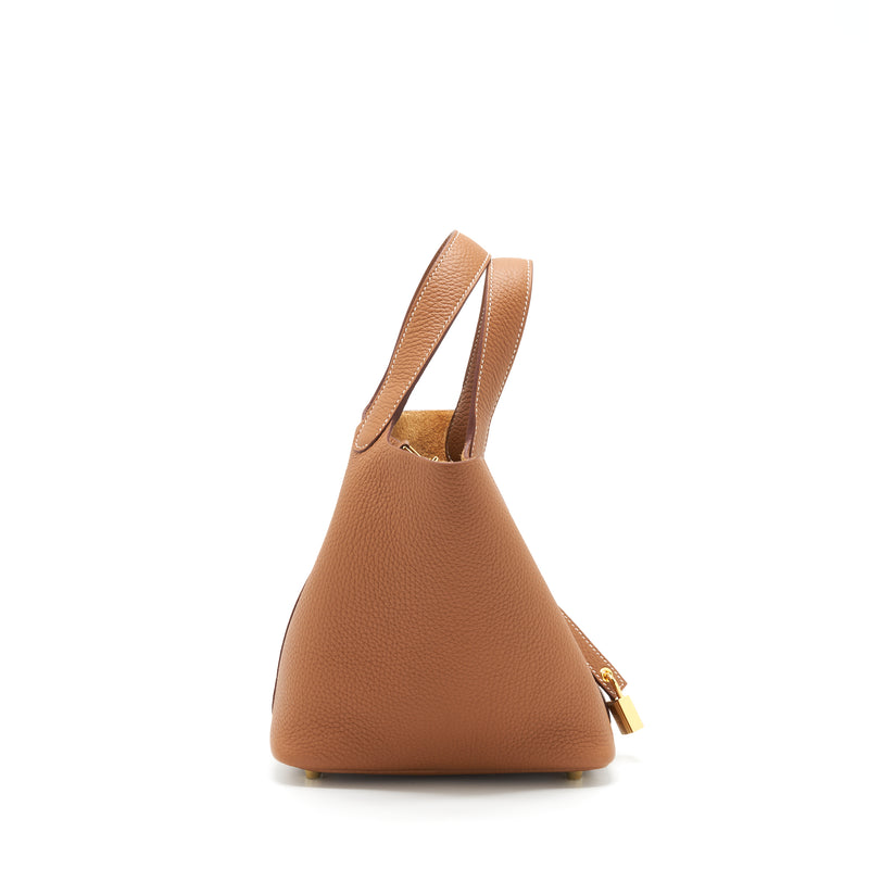 Hermes Picotin 18 Lock Bag Clemence Gold GHW Stamp Z
