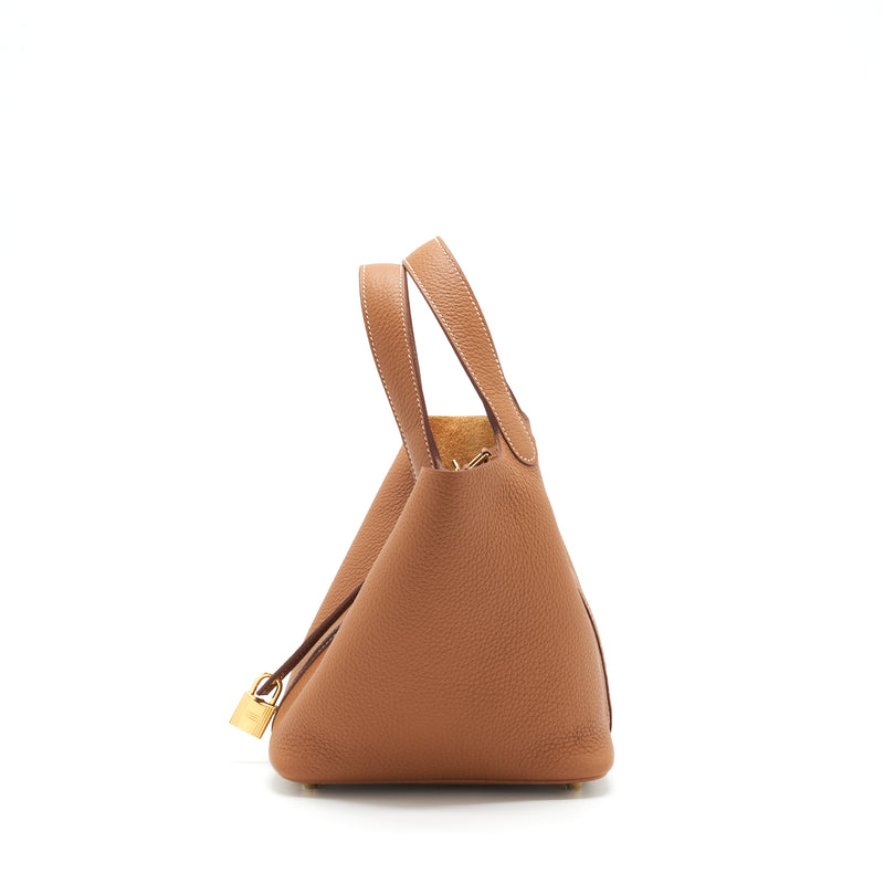 Hermes Picotin 18 Lock Bag Clemence Gold GHW Stamp Z