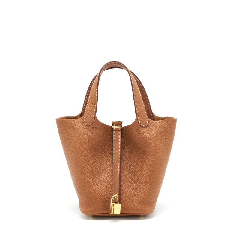 Hermes Picotin 18 Lock Bag Clemence Gold GHW Stamp Z