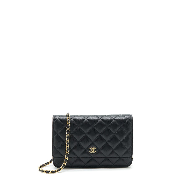 Chanel Class Wallet On Chain Caviar Black GHW (Microchip)