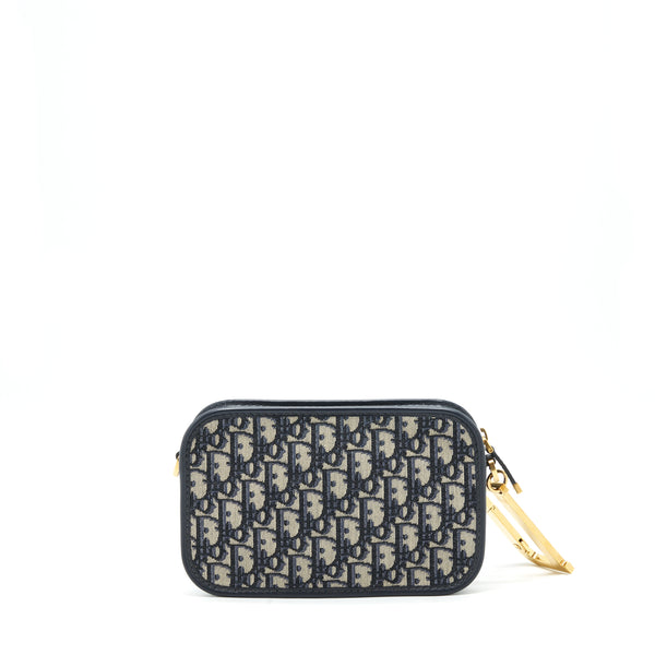 Dior Oblique diorquake clutch with extra woven logo bag strap