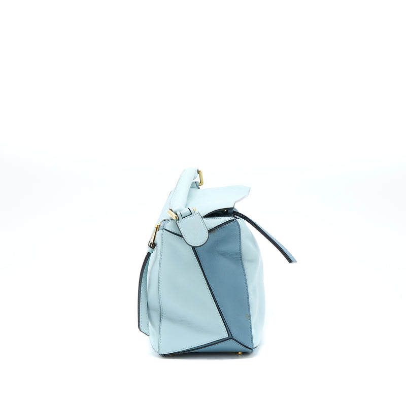 Loewe Puzzle Bag Calfskin Light Blue SHW