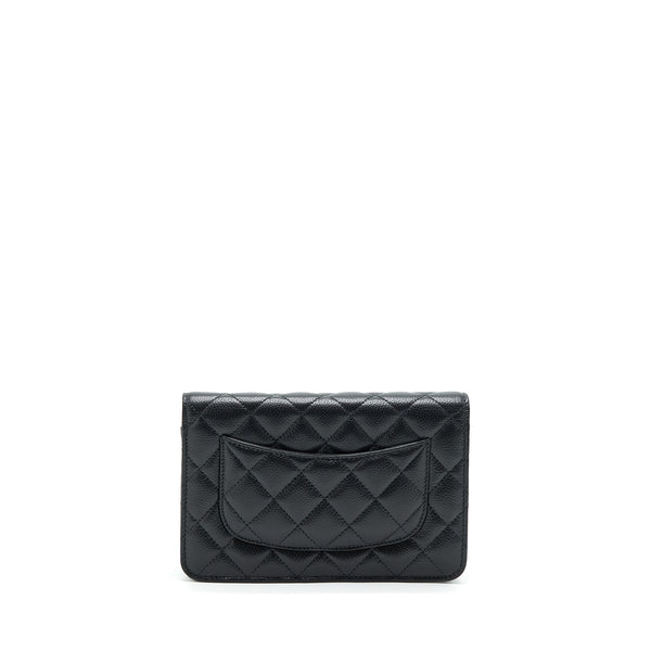 Chanel Class Wallet On Chain Caviar Black GHW (Microchip)