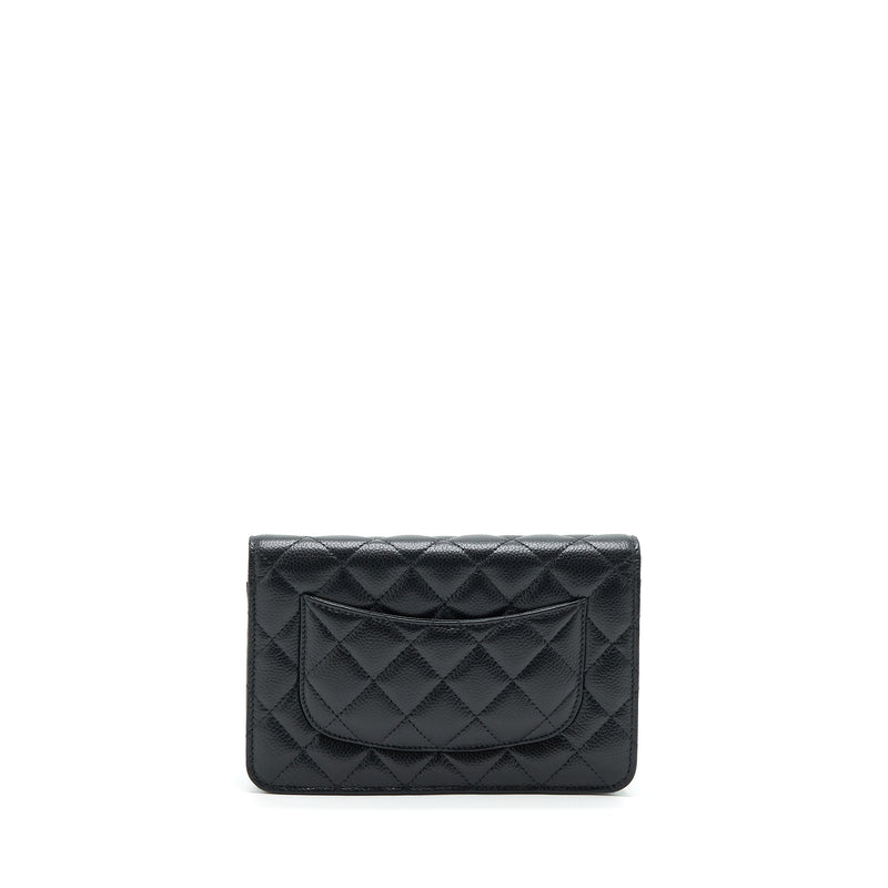 Chanel Class Wallet On Chain Caviar Black GHW (Microchip)