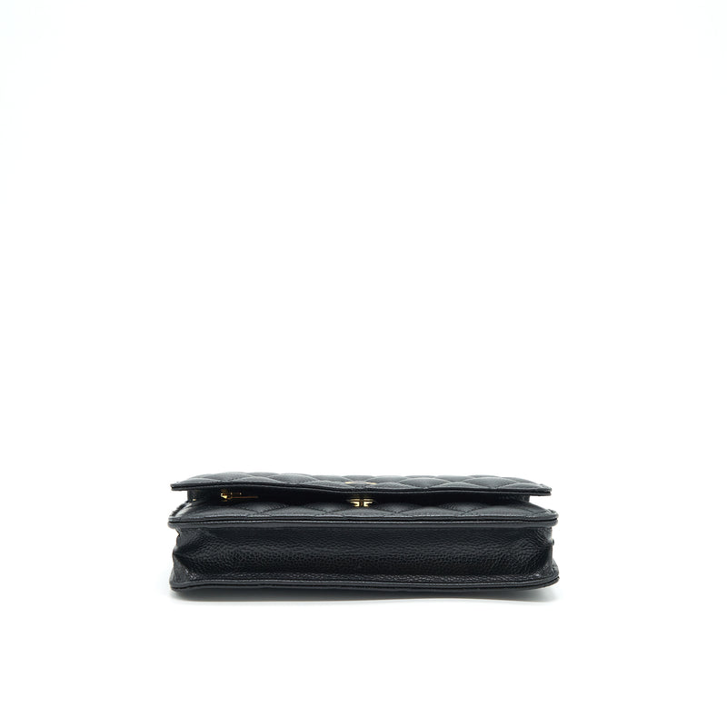 Chanel Class Wallet On Chain Caviar Black GHW (Microchip)