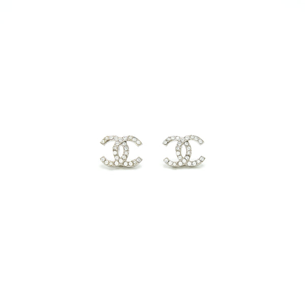 CHANEL CC LOGO CRYSTAL EARRINGS