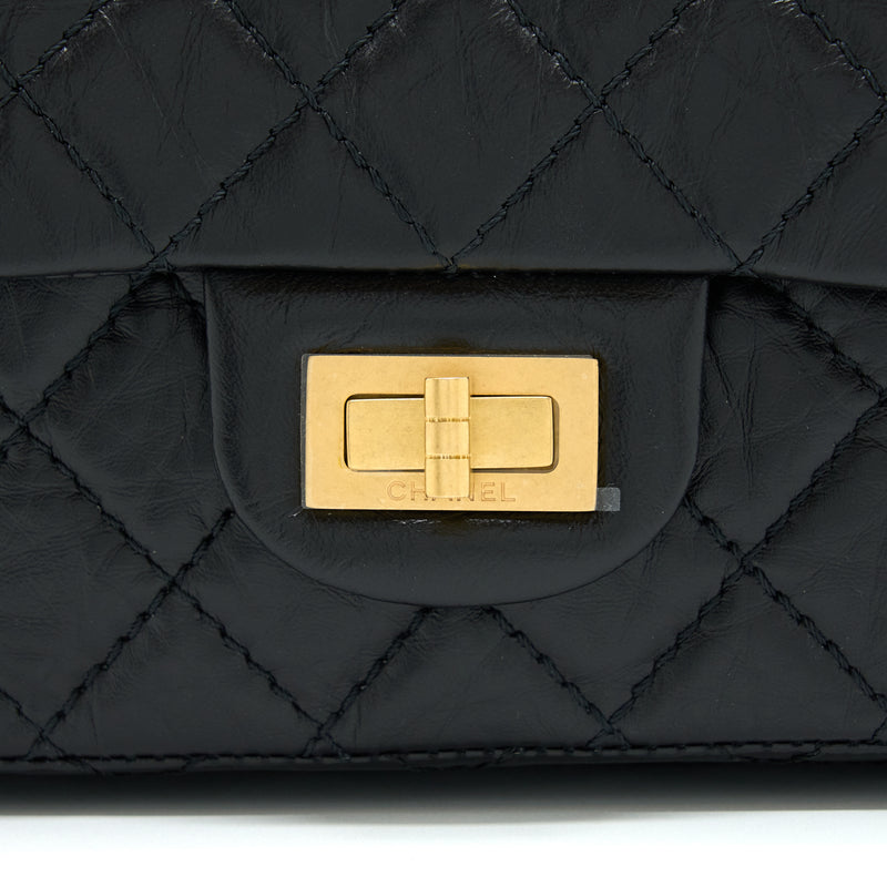 Chanel Mini 2.55 Reissue Flap Bag Aged Calfskin Black Brushed GHW (Microchip)