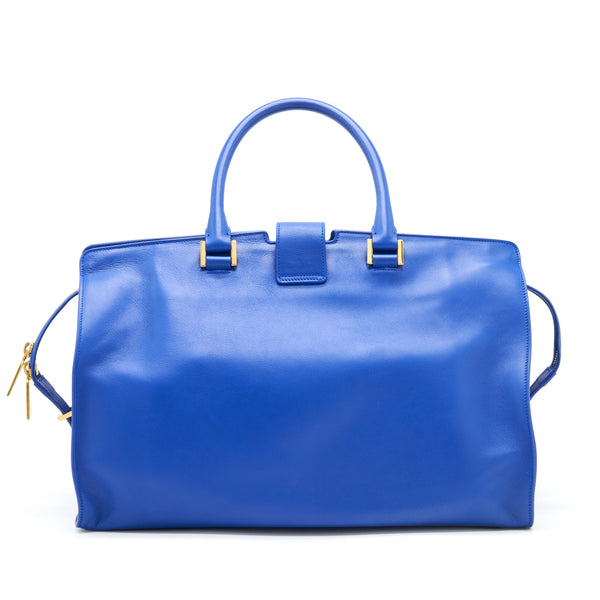Saint Laurent Cabas Chyc Tote Bag Blue GHW