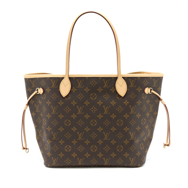 Louis Vuitton Neverfull MM Monogram Canvas Beige GHW (New Version)