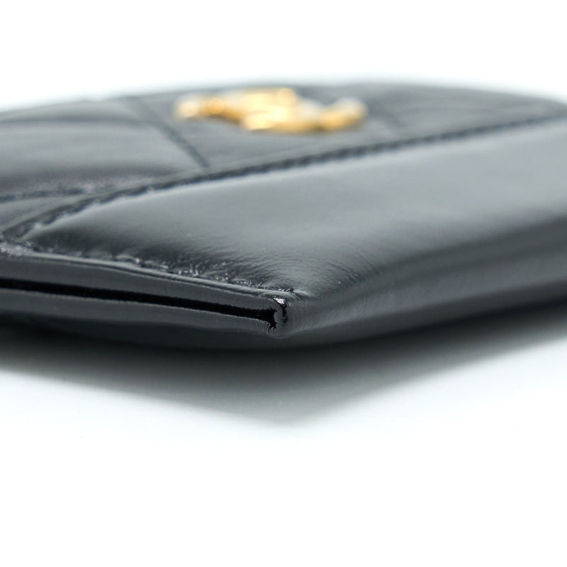 Chanel Gabrielle Card Holder Aged Calfskin Black GHW