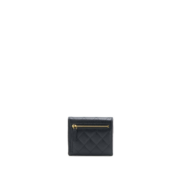 Chanel Classic Compact Wallet Caviar Black LGHW (Microchip)