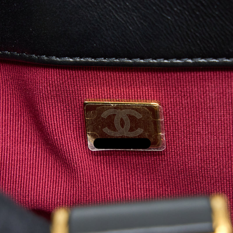 Chanel Quilted Hobo Crossbody Bag Lambskin Black Brushed GHW (Microchip)
