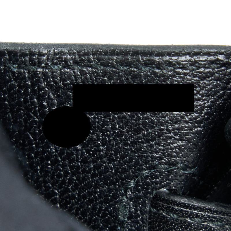 Hermes Birkin 25 Tadelakt Black SHW Stamp Y