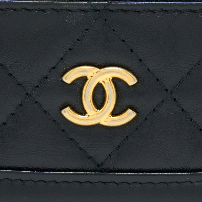 Chanel Gabrielle Card Holder Aged Calfskin Black GHW
