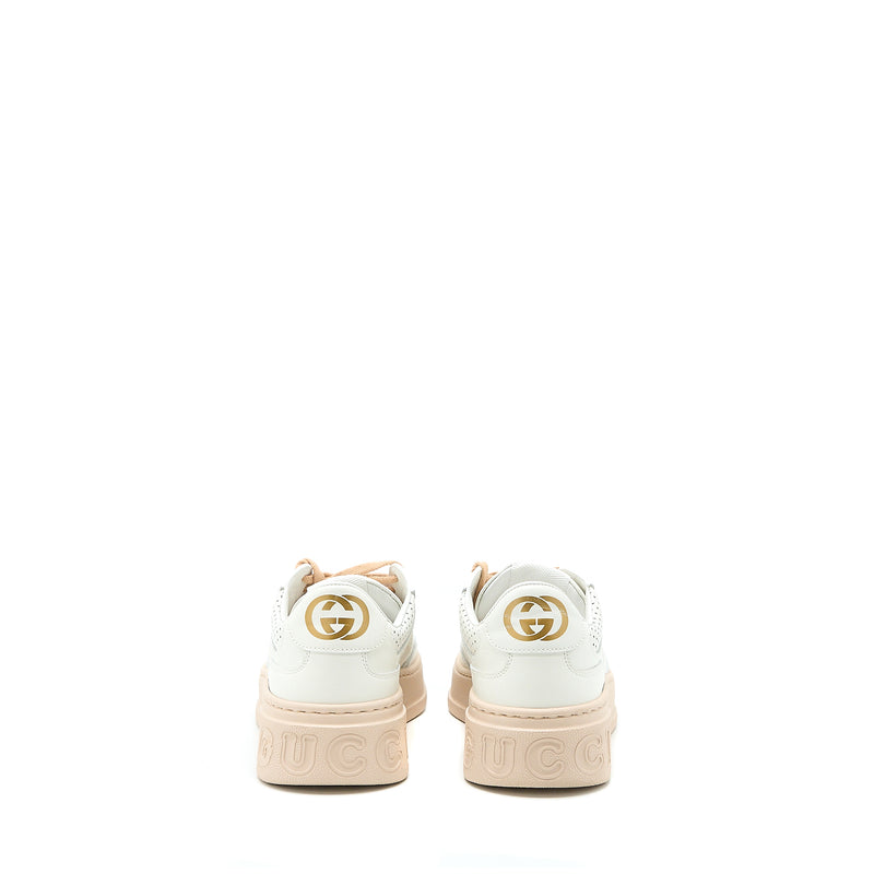 Gucci Size 36 Women’s GG Embossed Sneaker White/Pink