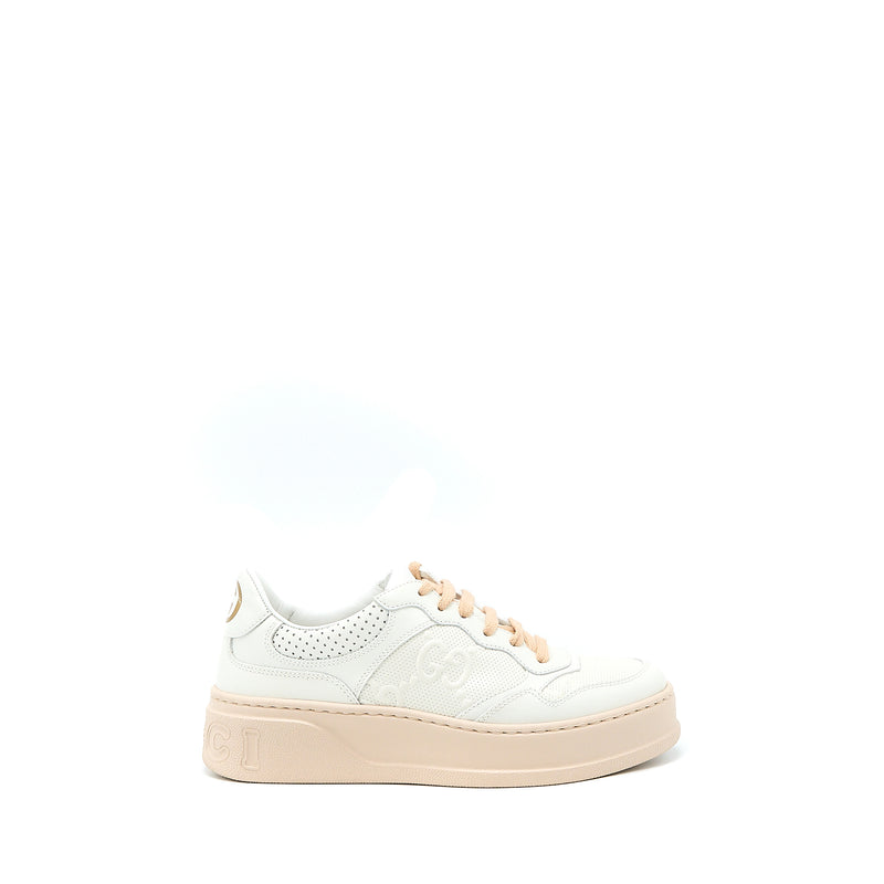 Gucci Size 36 Women’s GG Embossed Sneaker White/Pink