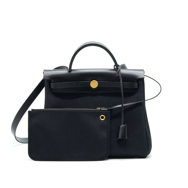 Hermes Herbag 31 Black with GHW Stamp Z